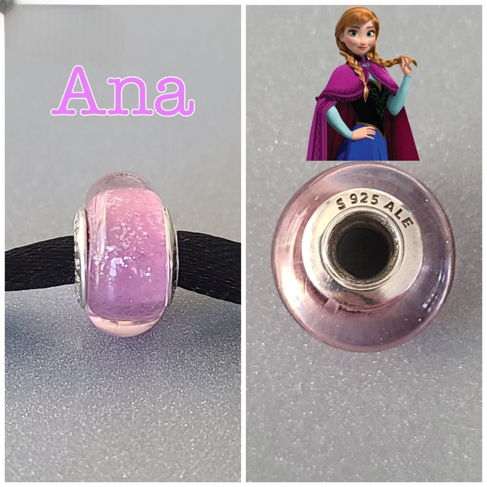 BOGO! Bundle to get the discount!!  925 Silver Ana Colored Murano Princess Charm